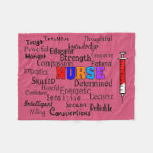 Zurse fleece Blanket beschrijvende woorden roze (Voorkant (Horizontaal))