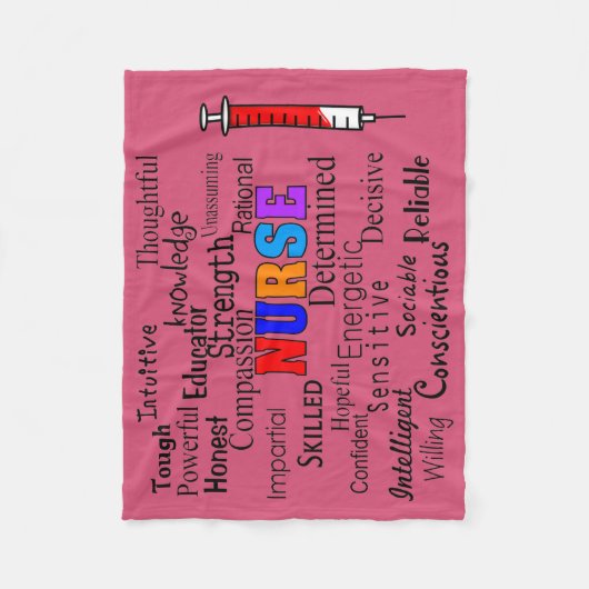 Zurse fleece Blanket beschrijvende woorden roze (Voorkant)