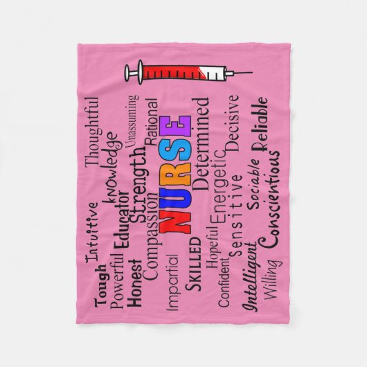 Zurse fleece Blanket beschrijvende woorden roze (Voorkant)