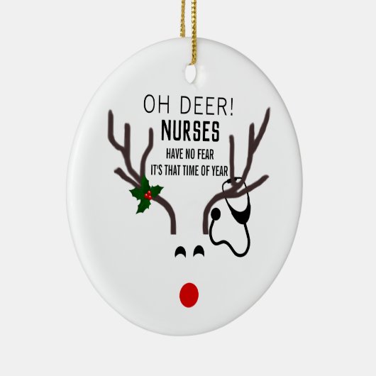 Zurse Funny Kerststethoscoop rendierster Keramisch Ornament (Rechts)