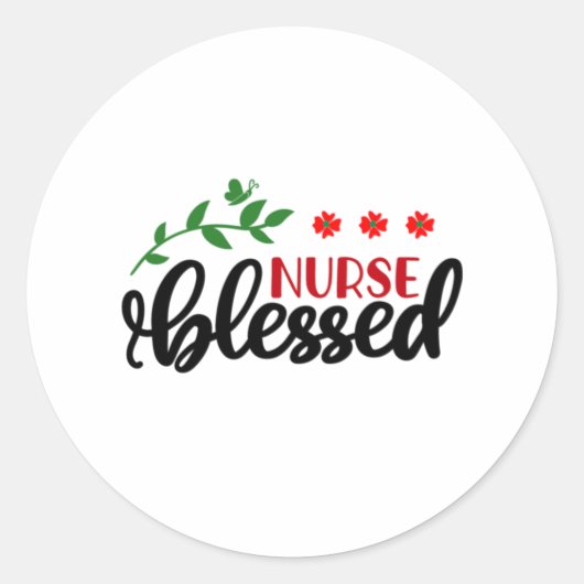 Zurse Gift Nurse Blessed Ronde Sticker (Voorkant)