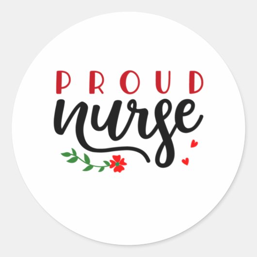 Zurse Gift Proud Nurse Ronde Sticker (Voorkant)