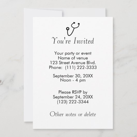 Zurse Gift Stethoscoop houdt kalm en zuster aan Kaart (Achterkant)