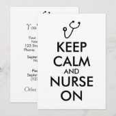 Zurse Gift Stethoscoop houdt kalm en zuster aan Kaart (Voorkant / Achterkant)