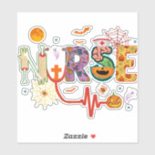 Zurse Halloween Costume Stethoscope Heartbeat Pomp Sticker (Vel)