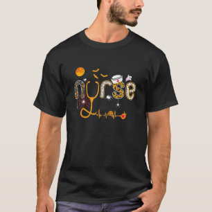 Zurse Halloween Costume Stethoscope Heartbeat Pomp T-shirt