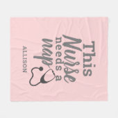 Zurse heeft een Nap Typografie Roze aangepast nodi Fleece Deken (Voorkant (Horizontaal))