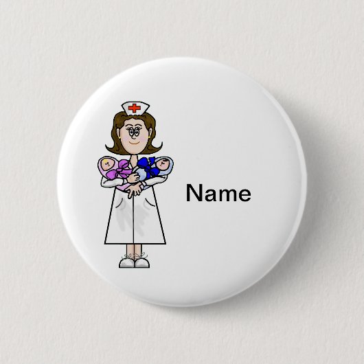 Zurse Holding Baby Boy & Girl Babies Button (Voorkant)