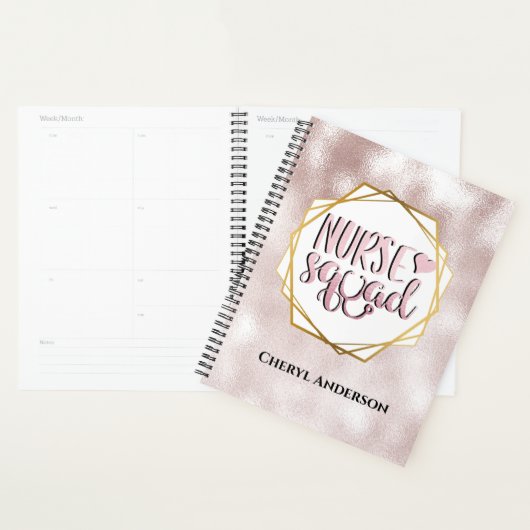 Zurse kraad DIY naam roze parelmoer Planner (Display)