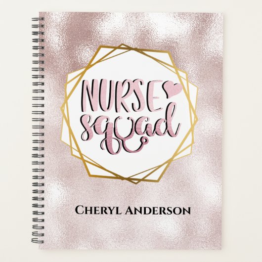 Zurse kraad DIY naam roze parelmoer Planner (Voorkant)