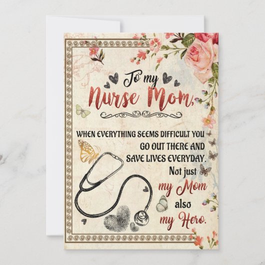 Zurse mam Gifts | Brief aan mijn verpleegster Feestdagenkaart (Voorkant)