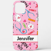 Zurse Medical Art Roze Naam Gepersonaliseerd Case-Mate iPhone Case (Achterkant)