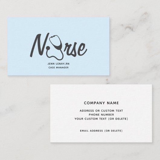 Zurse Medical Stethoscoop Blauwgroen Gray Professi Visitekaartje (Voorkant / Achterkant)