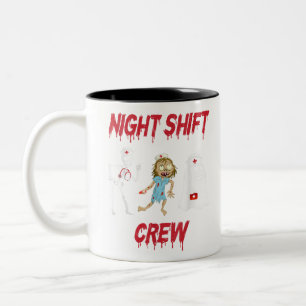 Zurse nachtploeg Ghost Skeleton Zombie Funny Tweekleurige Koffiemok