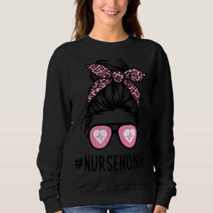 Zurse nonna Life Messy Bun Pink Leopard Women Nurs Trui