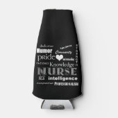 Zurse pride-tekst Design+White Heart Flesjeskoeler (Voorkant)