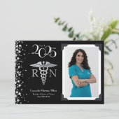 Zurse Silver Afstuderen kondiging zwart Kaart (Staand voorkant)