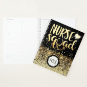 Zurse squad gold glitter monogram borstvoeding planner (Display)