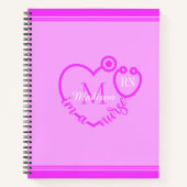 Zurse Stethoscoop Modern personaliseer Monogram na Notitieboek (Voorkant)