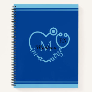 Zurse Stethoscoop Modern personaliseer Monogram na Notitieboek