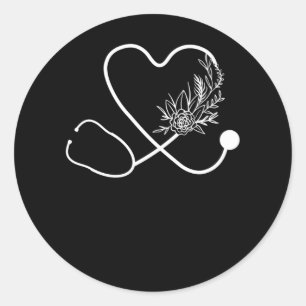 Zurse Stethoscoop Vloerziekenhuis Ronde Sticker