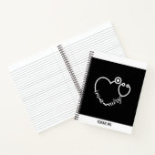 Zurse Stethoscope Heart Modern Personalised Name Notitieboek (Binnen)