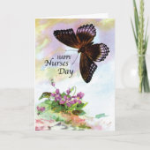 Zurses Day Butterfly en Flowers Kaart (Voorkant)