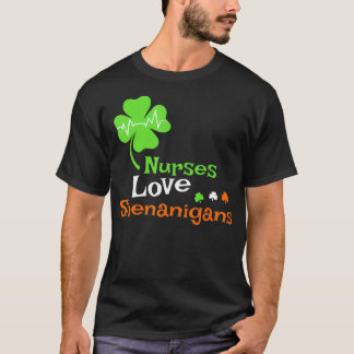 Zurses Love Shenanigans Funny St Patricks Day Nurs T-shirt