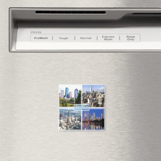 zUS011 TEXAS, Mosaic, Dallas, Houston, Fridge Magneet (Insitu (Vaatwasser))