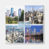 zUS011 TEXAS, Mosaic, Dallas, Houston, Fridge Magneet (Voorkant)