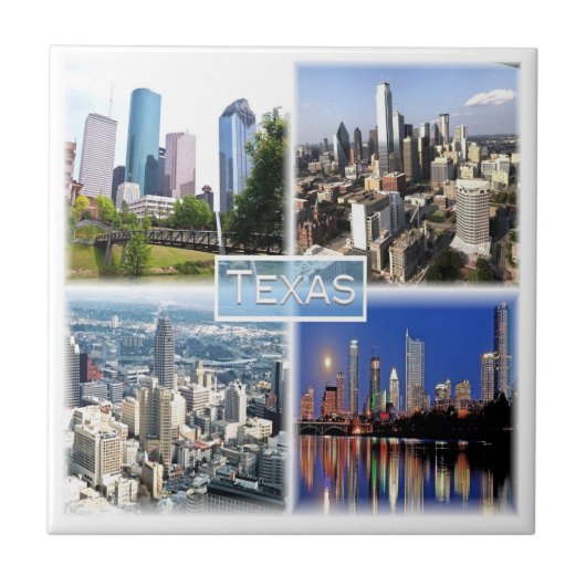zUS011 TEXAS, Mozaïek, Dallas, Houston, Tegeltje (Voorkant)