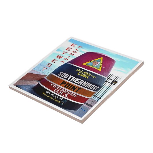 zUS012 FLORIDA, Key West, Zuidelijkste, Tegeltje (Zijkant)