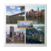 zUS019 WEST VIRGINIA, Mozaïek, Amerika, Tegeltje (Voorkant)