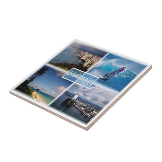 zUS021 HAWAII, Mozaïek, Honolulu, Amerika, Tegeltje (Zijkant)