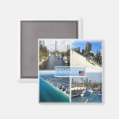 zUS022 FORT LAUDERDALE, Mosaic, Florida, Fridge Magneet (Voorkant / Achterkant)