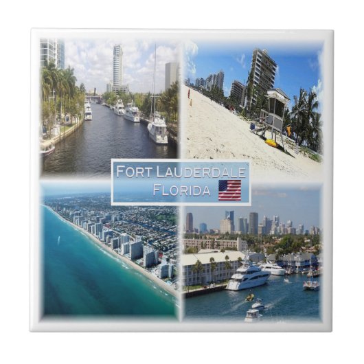 zUS022 FORT LAUDERDALE, Mozaïek, Florida, Tegeltje (Voorkant)