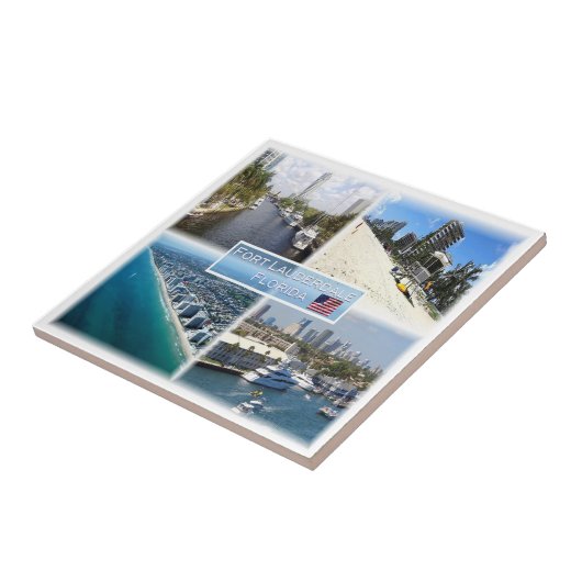 zUS022 FORT LAUDERDALE, Mozaïek, Florida, Tegeltje (Zijkant)