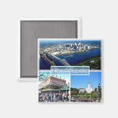 zUS023 NEW ORLEANS, Mosaic, Louisiana, Fridge Magneet (Voorkant / Achterkant)