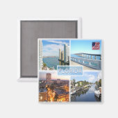 zUS025 FLORIDA, Mosaic, Amerika, Fridge Magneet (Voorkant / Achterkant)