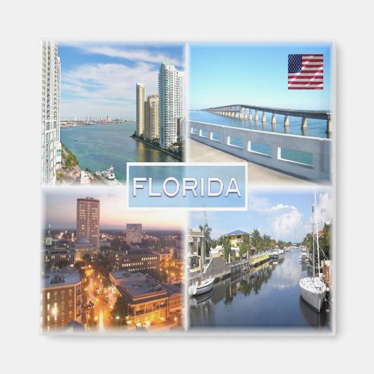 zUS025 FLORIDA, Mosaic, Amerika, Fridge Magneet (Voorkant)