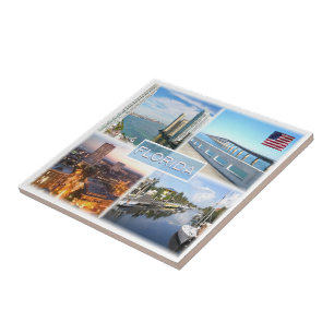 zUS025 FLORIDA, Mozaïek, Amerika, Tegeltje