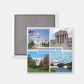 ZUS026 WASHINGTON, Mozaïek, Amerika, Fridge Magneet (Voorkant / Achterkant)