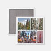 zUS035 NEW YORK, Mosaic, Amerika, Fridge Magneet (Voorkant / Achterkant)