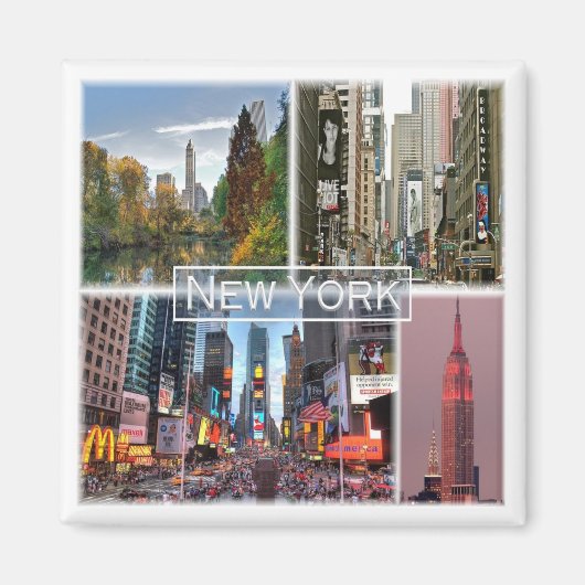 zUS035 NEW YORK, Mosaic, Amerika, Fridge Magneet (Voorkant)