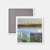 zUS038 MIAMI, FLORIDA, Mosaic, Amerika, Fridge Magneet (Voorkant / Achterkant)