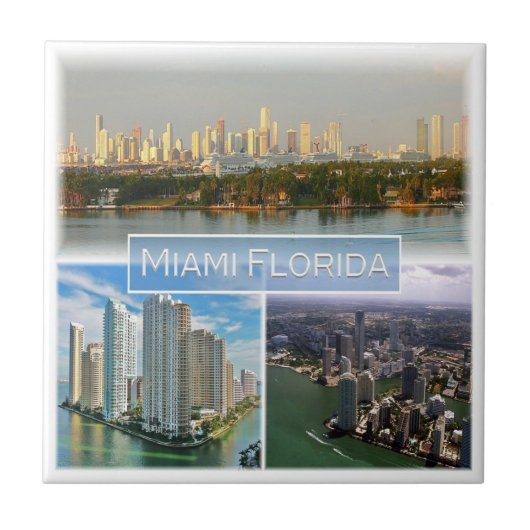 zUS038 MIAMI, FLORIDA, Mozaïek, Amerika, Tegeltje (Voorkant)