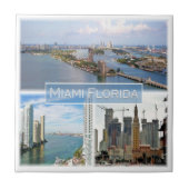 zUS039 MIAMI, FLORIDA, Mozaïek, Amerika, Tegeltje (Voorkant)