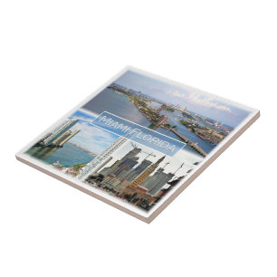 zUS039 MIAMI, FLORIDA, Mozaïek, Amerika, Tegeltje