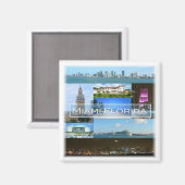 zUS040 MIAMI, FLORIDA, Mosaic, Amerika, Fridge Magneet (Voorkant / Achterkant)