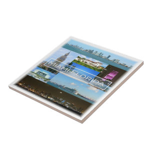 zUS040 MIAMI, FLORIDA, Mozaïek, Amerika, Tegeltje